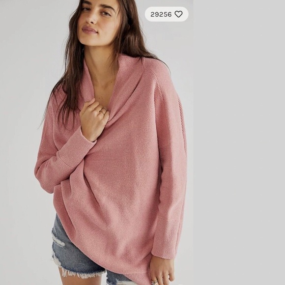 Free People ottoman casual tunic sweater dress pink sun sand size Small NWOT - Picture 2 of 8